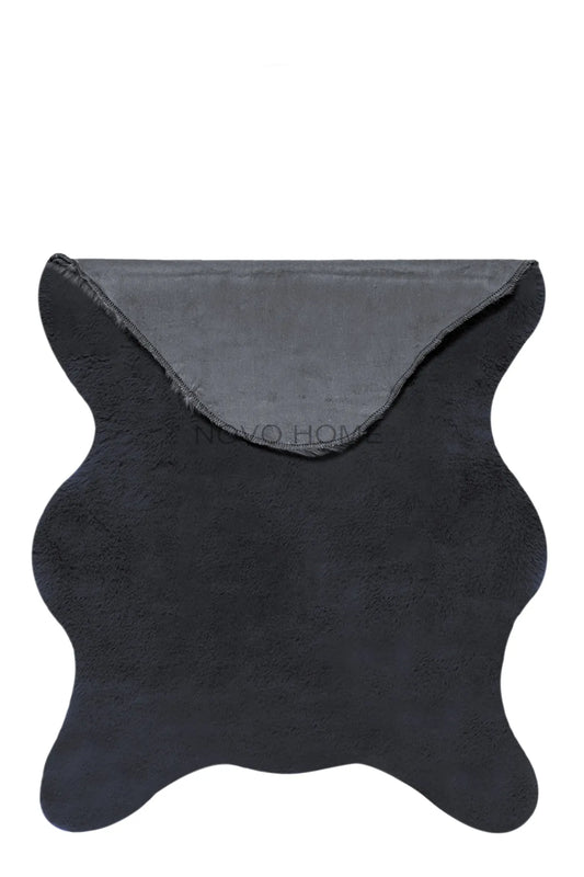 Beyome Tavşan Tüy Peluş Halı Antrasit BYM02