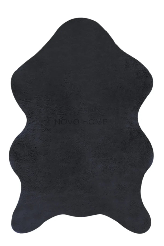 Beyome Tavşan Tüy Peluş Halı Antrasit BYM02
