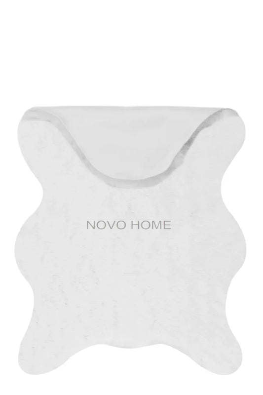 Beyome Tavşan Tüy Peluş Halı Beyaz BYM03