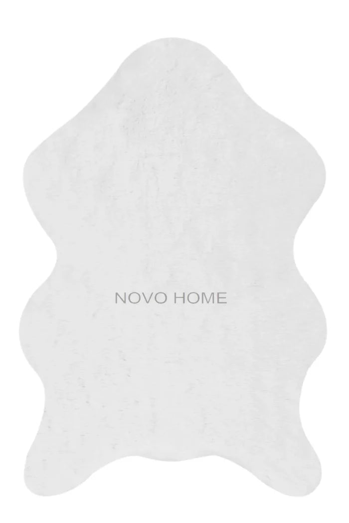 Beyome Tavşan Tüy Peluş Halı Beyaz BYM03