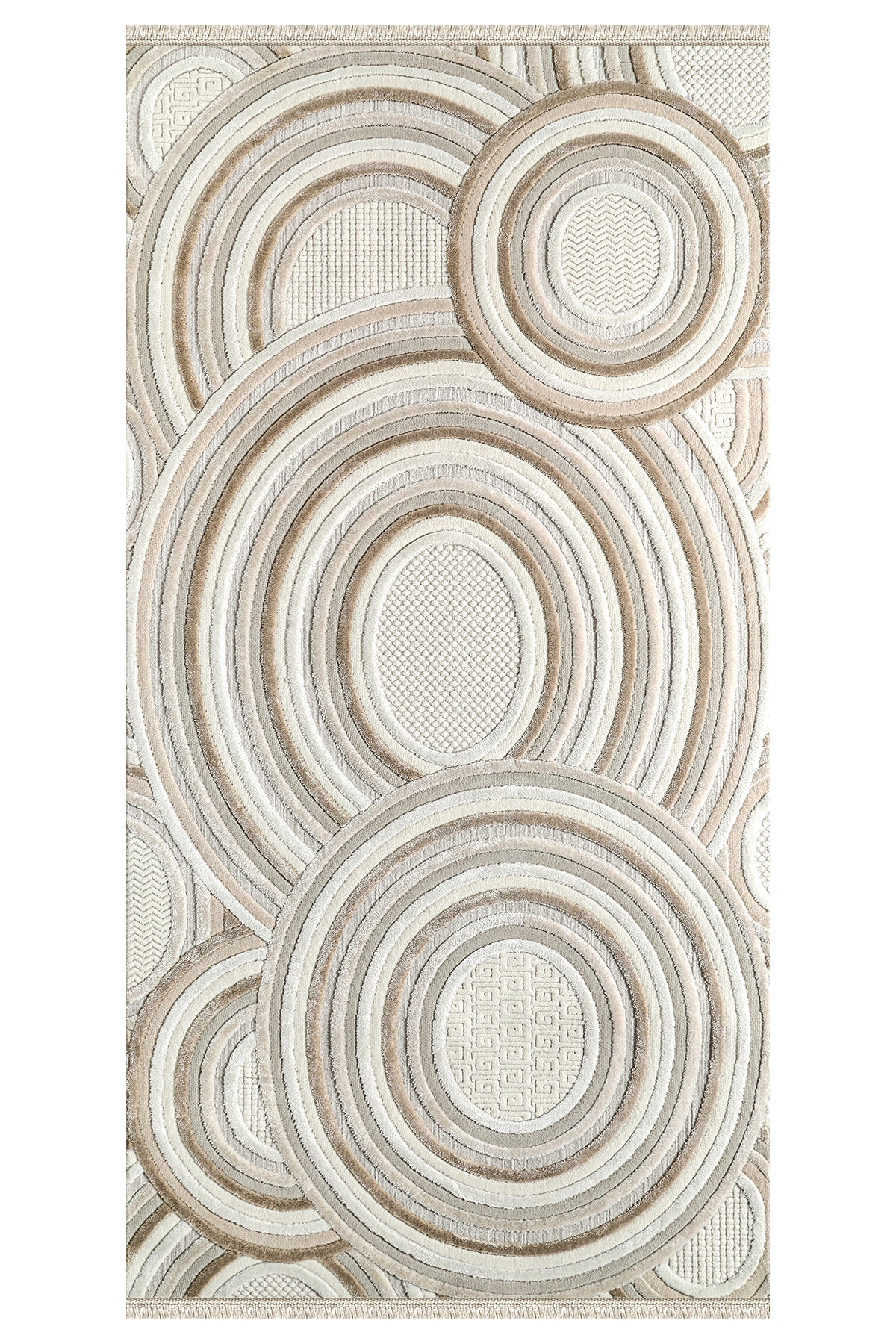 Beyome Krem Yumuşak Dokulu Makine Halısı BYM08