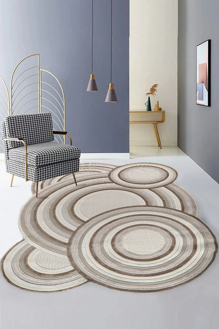 Beyome Krem Yumuşak Dokulu Makine Halısı BYM08