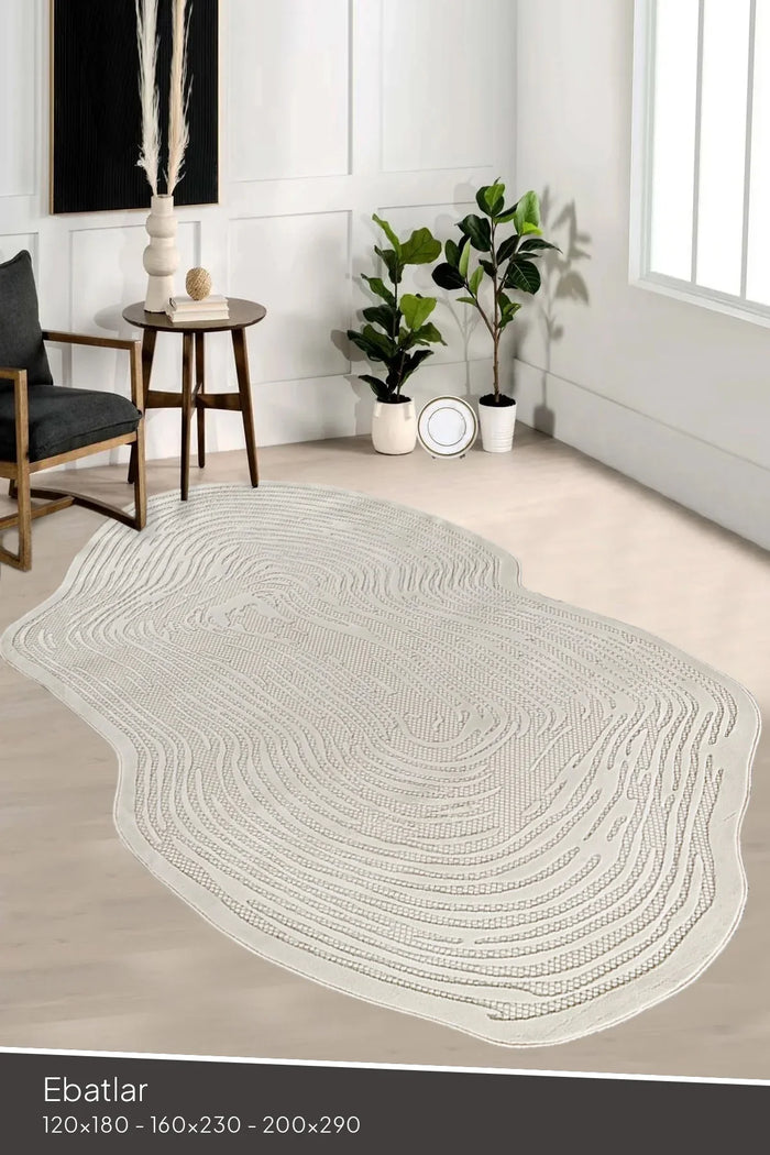 Beyome Krem Yumuşak Dokulu Makine Halısı BYM02