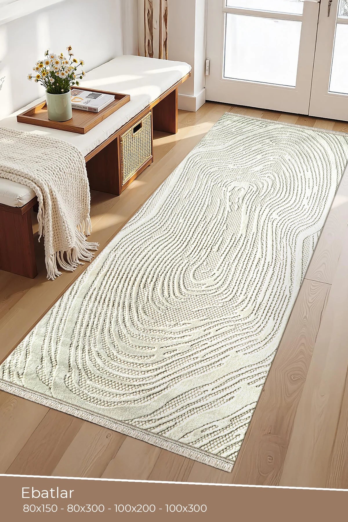Beyome Krem Yumuşak Dokulu Makine Halısı BYM02
