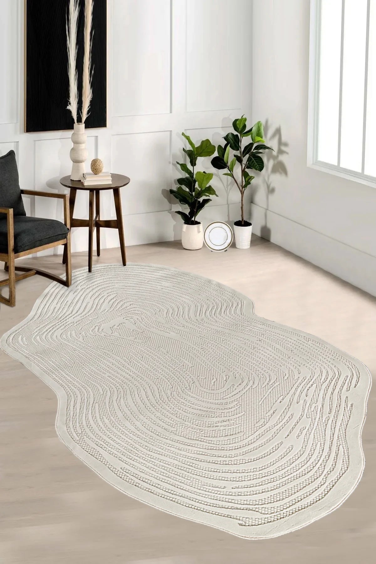 Beyome Krem Yumuşak Dokulu Makine Halısı BYM02