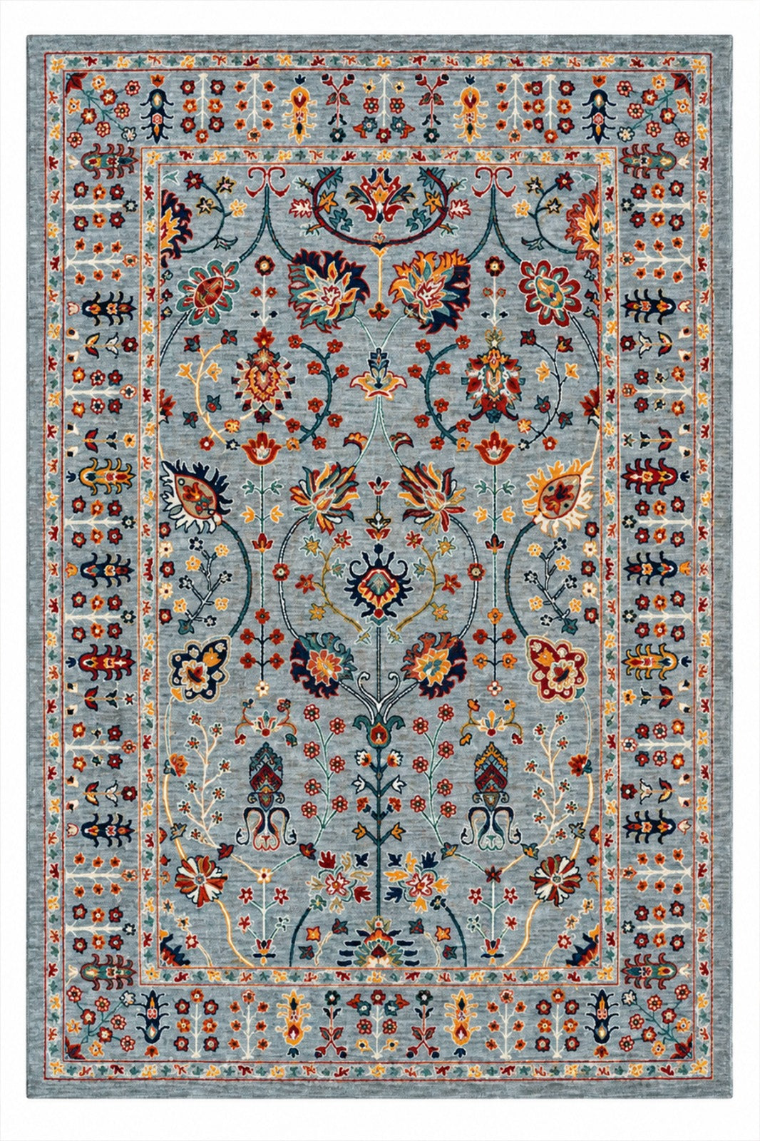 Afgan Uşak Otantik Vintage Desenli Premium Salon Halısı | El Dokuması Hissi | Degrade İplik | Pamuk Taban