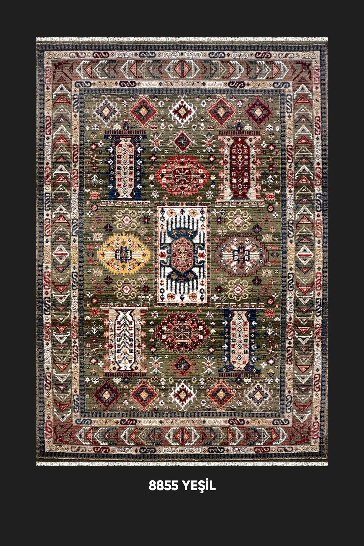 Beyome Vintage Yeşil Halı BYM02