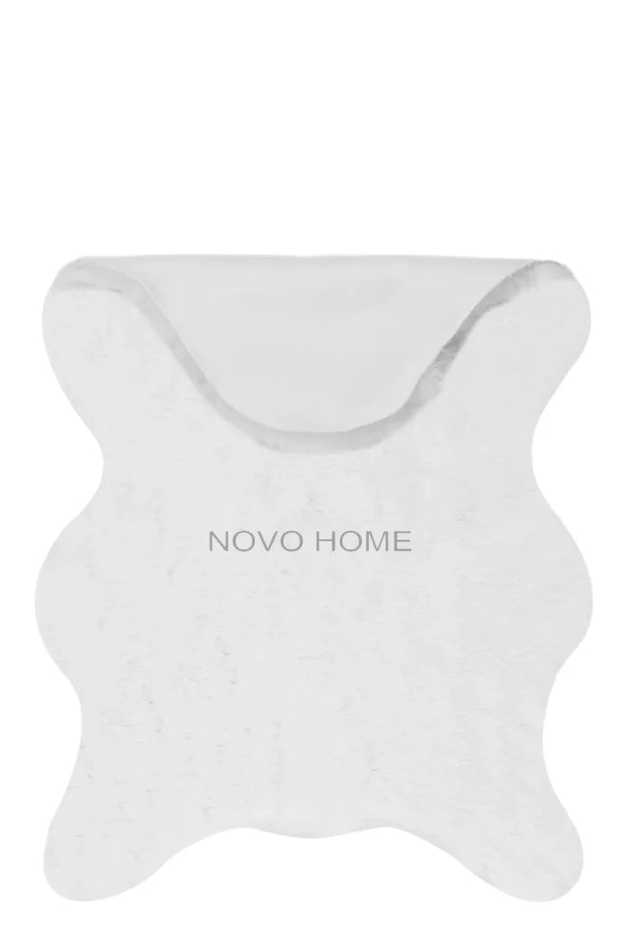 Beyome Tavşan Tüy Peluş Halı Beyaz BYM03