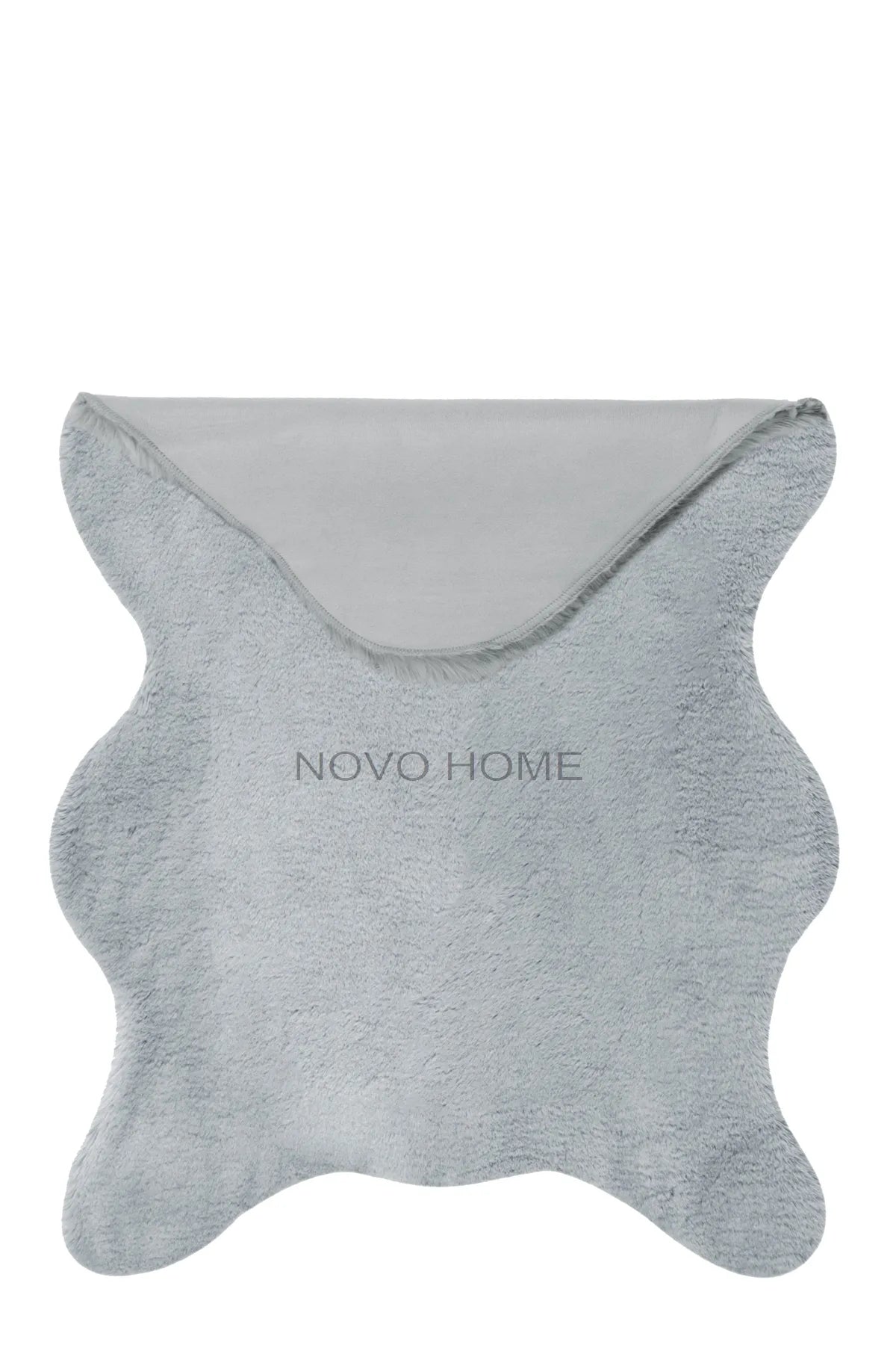 Beyome Tavşan Tüy Peluş Halı Gri BYM04