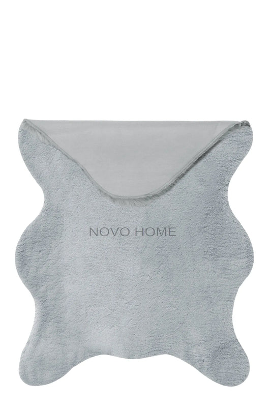 Beyome Tavşan Tüy Peluş Halı Gri BYM04