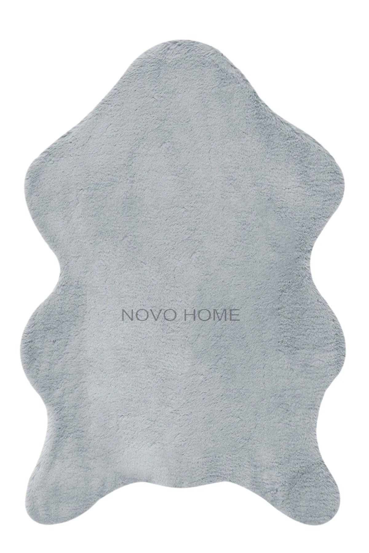 Beyome Tavşan Tüy Peluş Halı Gri BYM04