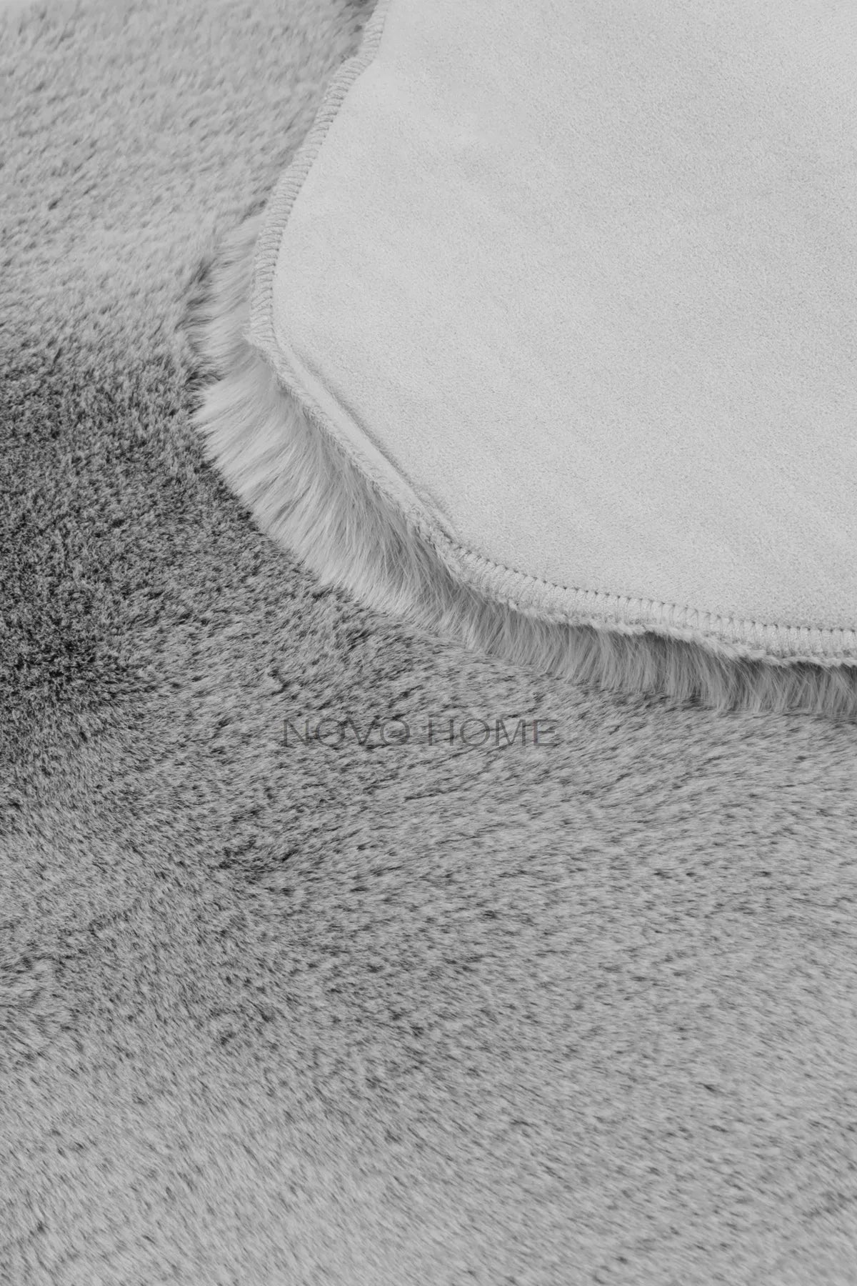 Beyome Tavşan Tüy Peluş Halı Gri BYM04