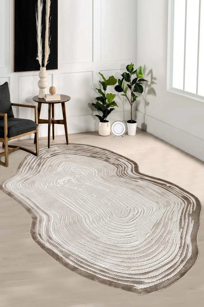 Beyome Krem Yumuşak Dokulu Makine Halısı BYM03