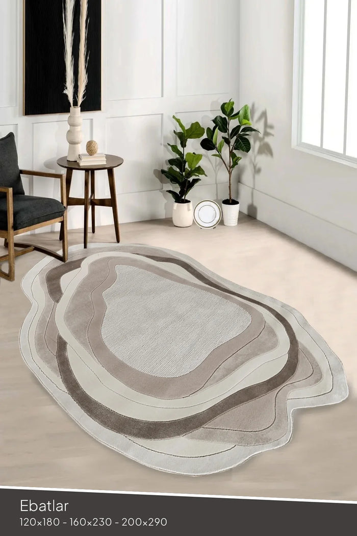 Beyome Krem Yumuşak Dokulu Makine Halısı BYM04