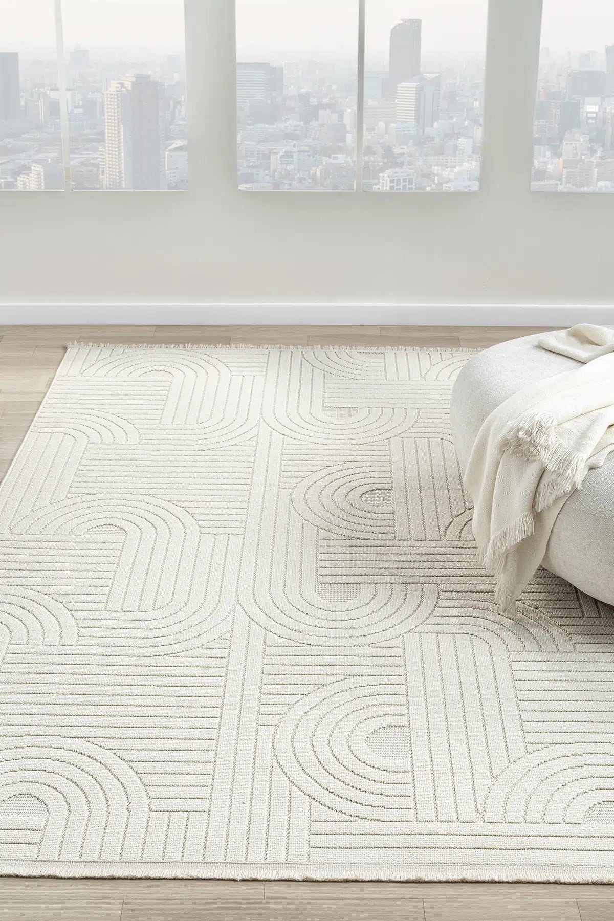 Loopy Krem Halı Salon Oturma Odası Çocuk Odası Yatak Odası Halısı